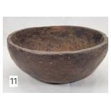 Early Hand Hewn 10 in. Oak Bowl