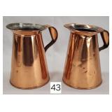 Early Copper Qt. Milk Pitchers
