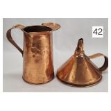 Primitive Hand Wrought Copper Milk Pitcher
