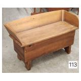 Primitive Buck Board Seat Storage Bench