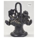 1850's Cast Iron Flower Basket Door Stop