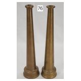 Pair of Brass 10 in. Fire Hose Nozzles