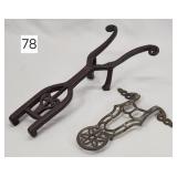 Early Wrought Iron Boot Jack, 13 in. long