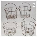 Primitive Wire Egg Gathering Baskets