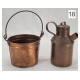Vintage Copper Cream Can Jug, Circa 1900