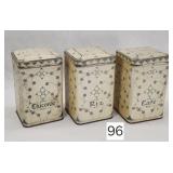 French Litho Kitchen Canisters, Lot of (3)