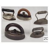 Child's Cast Sad Irons, Lot of (5)
