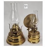 Pair of Brass 1860's Finger Lamps