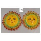 Mexican Hand Made Cocunut Shell Sun Faces