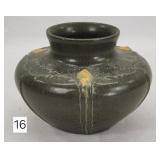 Ephraim Faience Pottery Signed Squat Vessel