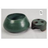 Early Marblehead Pottery Small Planter & Frog