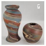 Pair of Niloak Mission Swirl Vases
