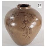 Navajo Motif Pottery Ovoid Vase - 12'