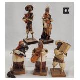 Vintage Mexican Paper Mache Catoneria Figures