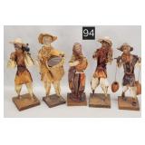 Vintage Mexican Paper Mache Catoneria Figures