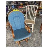 WOODEN FRAME GLIDER, WHITE WOODEN ROCKER