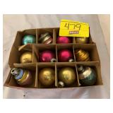 SET OF ANTIQUE MERCURY GLASS CHRISTMAS ORNAMENTS