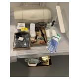CANON PRINTER, DESK LAMP, BOX OF BOOKS & CORDS