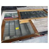 2 FRAMED WALL MIRRORS, FLORAL PRINT