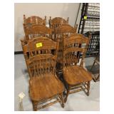 SET OF 6 CARVED WOOD CHAIRS