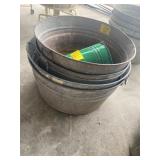 STACK OF GALVANIZED WASHTUBS (5)