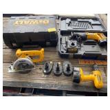 LARGE DEWALT BATTERY POWERED TOOL SET W/ 5