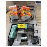 CHICAGO ELECTRIC DRILL IN CASE, 2 FRAM OIL
