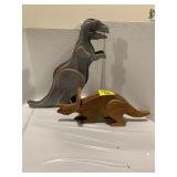 2 WOODEN DINOSAURS