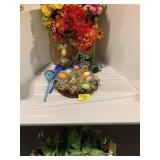 ART GLASS FLOWER WATERERS, ARTIFICIAL FLOWERS OF
