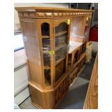 LARGE CARVED WOOD ENTERTAINMENT CENTER - NICE BUT