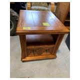 WOODEN STORAGE END TABLE