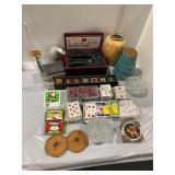 PLAYING CARD DECKS, WINE OPENER SET, FLOWER