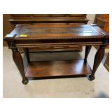 50' LONG ORNATE GLASS-TOP SOFA TABLE