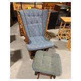 WOOD FRAME GLIDER W/ OTTOMAN