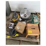 HANDY HEATER, HONEYWELL HEATER, WOODEN STOOL,