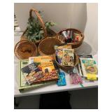 COOK BOOKS, BASKETS, FLASHLIGHTS