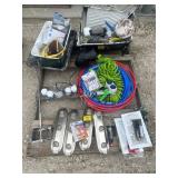 PALLET OF PAINTING SUPPLIES OF ALL KINDS, PLASTIC