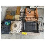 PET CRATE, WALL MIRROR, GLASS CEILING LIGHT