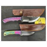 (2) HANDMADE KNIVES WITH APPROX 4' AND 5.5' BLADE