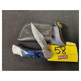 HANDMADE DAMASCUS POCKET KNIFE WITH APPROX 3.5'