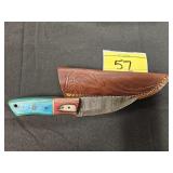 HANDMADE DAMASCUS KNIFE WITH APPROX 4' BLADE WITH