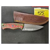 HANDMADE DAMASCUS KNIFE WITH APPROX 4' BLADE WITH