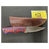 HANDMADE DAMASCUS KNIFE WITH APPROX 4' BLADE WITH