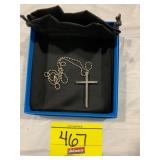 .925 MARKED CROSS PENDANT & CHAIN