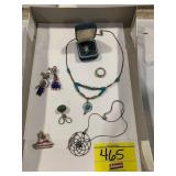 FLAT OF .925 MARKED JEWELRY & NATIVE AMERICAN