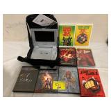 PORTABLE DVD PLAYER, GROUP OF DVDS