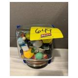 GLASS JAR FULL OF GAME TOKENS & SMALL