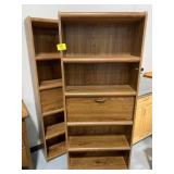 PAIR OF DROP-FRONT 6FT TALL PRESSED WOOD