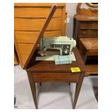 SEARS KENMORE SEWING MACHINE IN WOODEN CABINET