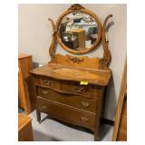 ORNATE MIRROR TOPPED DRESSER / WASH STAND